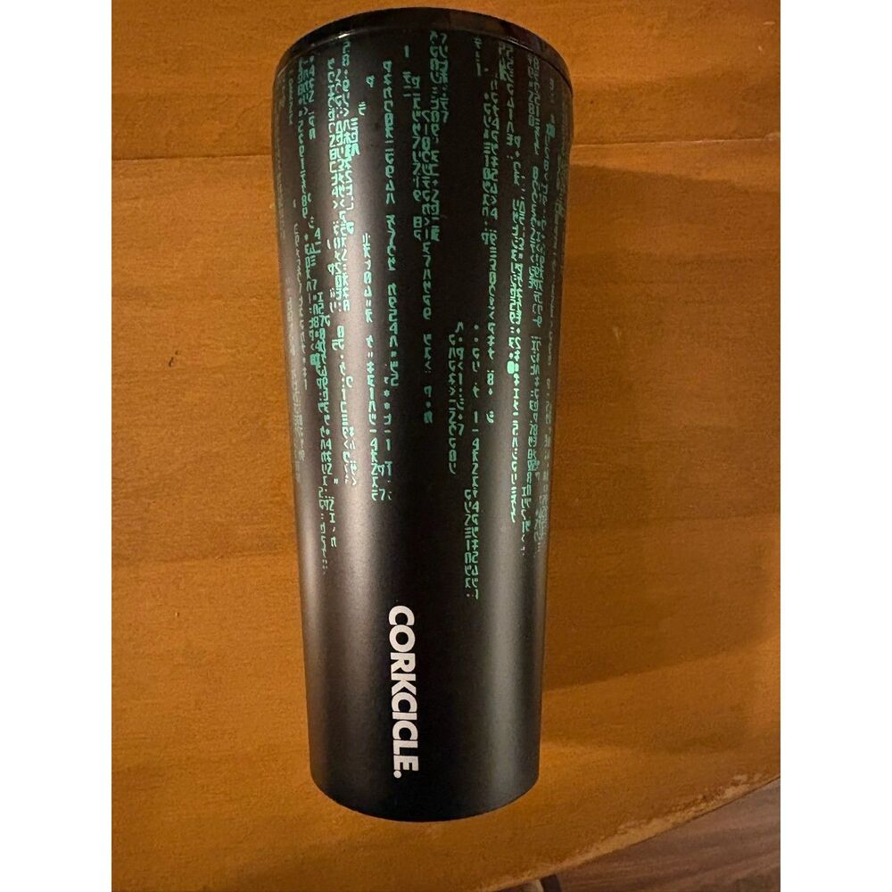 Corkcicle x The Matrix 24oz Binary Code Tumbler Black Green Stainless Steel